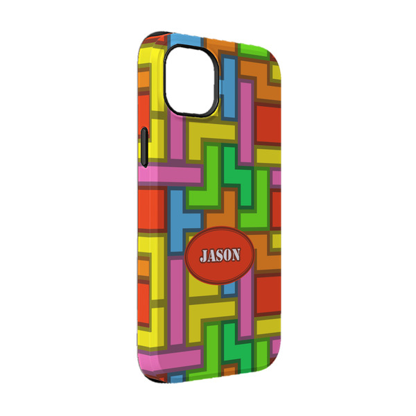 Custom Tetromino iPhone Case - Rubber Lined - iPhone 14 Pro (Personalized)