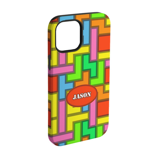 Custom Tetromino iPhone Case - Rubber Lined - iPhone 15 Pro (Personalized)