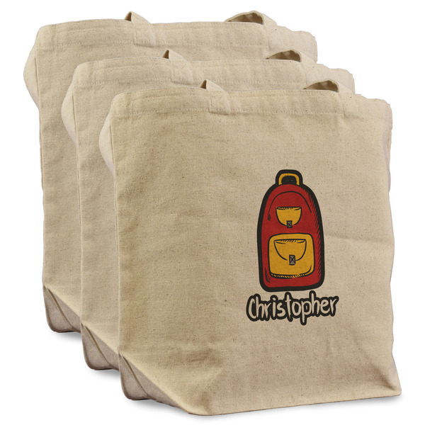 Custom Math Lesson Reusable Cotton Grocery Bags - Set of 3 (Personalized)