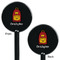 Math Lesson Black Plastic 5.5" Stir Stick - Double Sided - Round - Front & Back