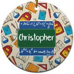 Math Lesson Round Ceramic Ornament w/ Name or Text