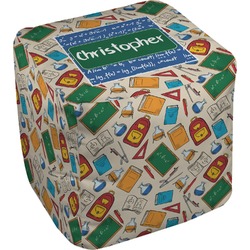 Math Lesson Cube Pouf Ottoman - 13" (Personalized)