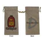 Math Lesson Large Burlap Gift Bag - Front & Back (Personalized)