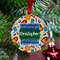 Math Lesson Metal Ball Ornament - Lifestyle