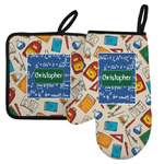 Math Lesson Left Oven Mitt & Pot Holder Set w/ Name or Text