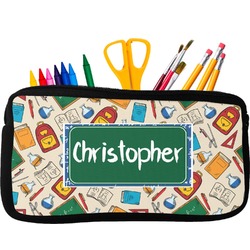 Math Lesson Neoprene Pencil Case - Small w/ Name or Text