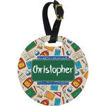 Math Lesson Plastic Luggage Tag - Round (Personalized)