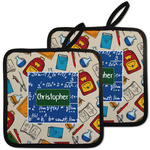 Math Lesson Pot Holders - Set of 2 w/ Name or Text