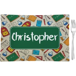 Math Lesson Glass Rectangular Appetizer / Dessert Plate (Personalized)