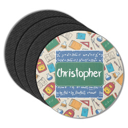 Math Lesson Round Rubber Backed Coasters - Set of 4 (Personalized)
