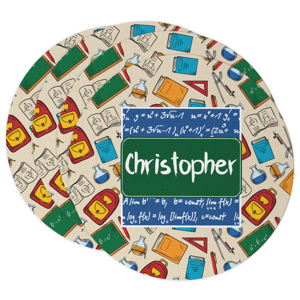 Custom Math Lesson Round Paper Coasters w/ Name or Text