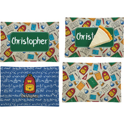 Math Lesson Set of 4 Glass Rectangular Appetizer / Dessert Plate (Personalized)