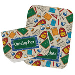 Math Lesson Burp Cloths - Fleece - Set of 2 w/ Name or Text