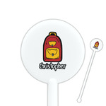 Math Lesson 5.5" Round Plastic Stir Sticks - White - Single Sided (Personalized)