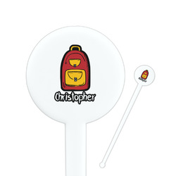 Math Lesson 7" Round Plastic Stir Sticks - White - Single Sided (Personalized)