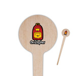 Math Lesson 4" Round Wooden Food Picks - Single Sided (Personalized)