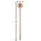 Math Lesson Wooden 7.5" Stir Stick - Round - Dimensions