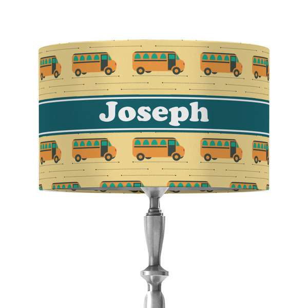 Custom School Bus 12" Drum Lamp Shade - Fabric (Personalized)