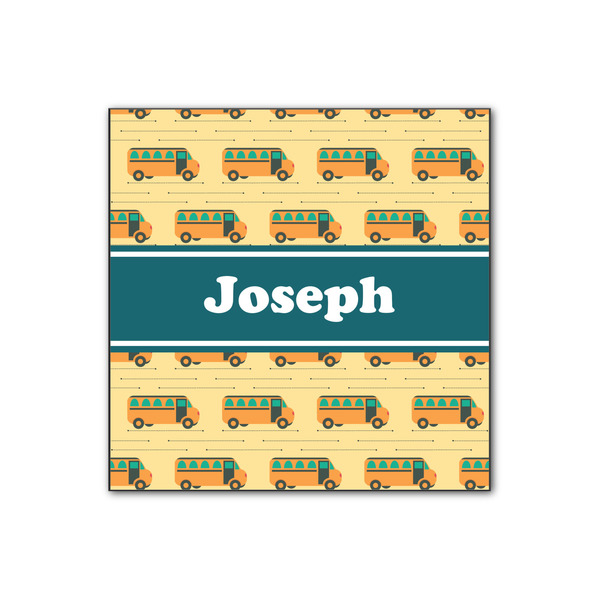 Custom School Bus Wood Print - 12x12 (Personalized)