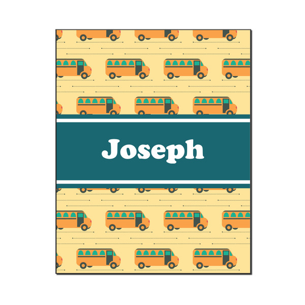 Custom School Bus Wood Print - 16x20 (Personalized)