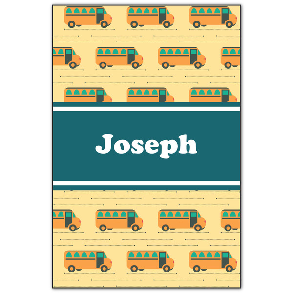 Custom School Bus Wood Print - 20x30 (Personalized)