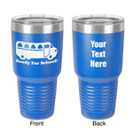 School Bus 30 oz Stainless Steel Tumbler - Royal Blue - Double-Sided (Personalized)