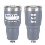 School Bus 30 oz Stainless Steel Tumbler - Grey - Double-Sided (Personalized)