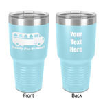 School Bus 30 oz Stainless Steel Tumbler - Teal - Double-Sided (Personalized)