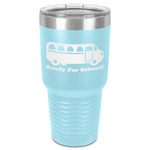 School Bus 30 oz Stainless Steel Tumbler - Teal - Single-Sided (Personalized)