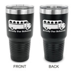 School Bus 30 oz Stainless Steel Tumbler - Black - Double Sided (Personalized)