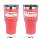School Bus 30 oz Stainless Steel Tumbler - Coral - Double Sided (Personalized)