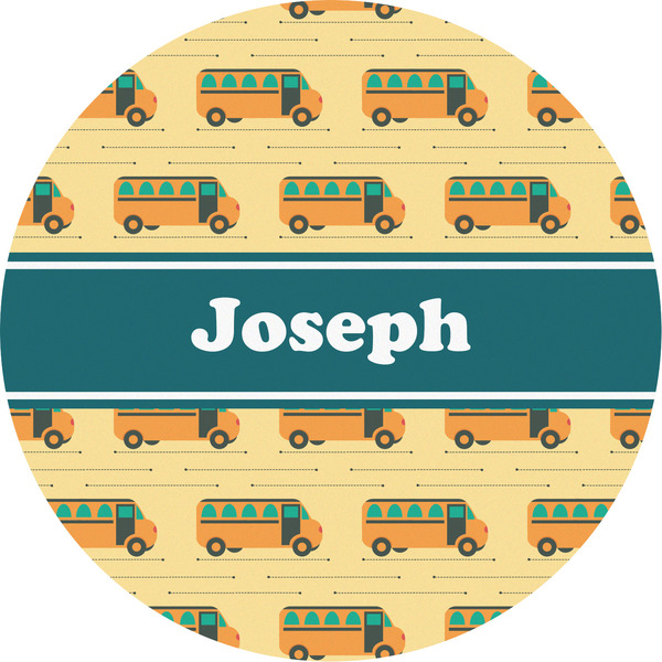 Custom School Bus Multipurpose Round Labels - 5" (Personalized)