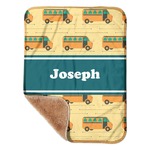 School Bus Sherpa Baby Blanket - 30" x 40" w/ Name or Text