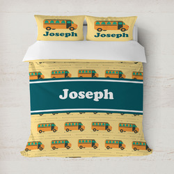 School Bus Duvet Cover Set - Full / Queen (Personalized)