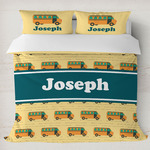 School Bus Duvet Cover Set - King (Personalized)