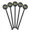 School Bus Black Plastic 5.5" Stir Stick - Round - Fan View