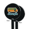 School Bus Black Plastic 5.5" Stir Stick - Single Sided - Round - Front & Back