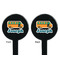 School Bus Black Plastic 7" Stir Stick - Double Sided - Round - Front & Back