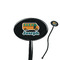 School Bus Black Plastic 7" Stir Stick - Oval - Closeup