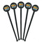 School Bus Black Plastic 7" Stir Stick - Round - Fan View