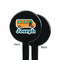 School Bus Black Plastic 7" Stir Stick - Single Sided - Round - Front & Back