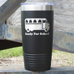 School Bus 20 oz Stainless Steel Tumbler - Black - Double Sided (Personalized)