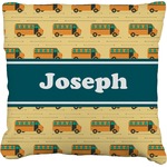 School Bus Faux-Linen Throw Pillow 26" (Personalized)