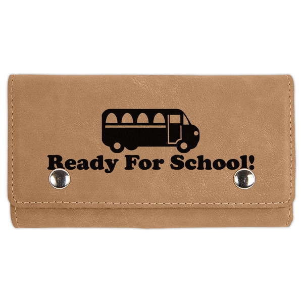 Custom School Bus Cards & Dice Set - Light Brown (Personalized)