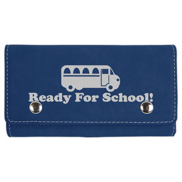 Custom School Bus Cards & Dice Set - Navy Blue (Personalized)