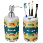 School Bus Ceramic Bathroom Accessories Set (Personalized)