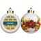 School Bus Ceramic Christmas Ornament - Poinsettias (APPROVAL)