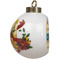 School Bus Ceramic Christmas Ornament - Poinsettias (Side View)