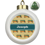 School Bus Ceramic Ball Ornament - Christmas Tree (Personalized)