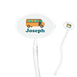 School Bus 7" Oval Plastic Stir Sticks - Clear (Personalized)